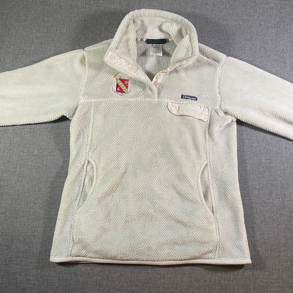 Patagoinia Re-Tool Snap T Pullover Sweater Womens Size Medium Ivory Fleece 25441